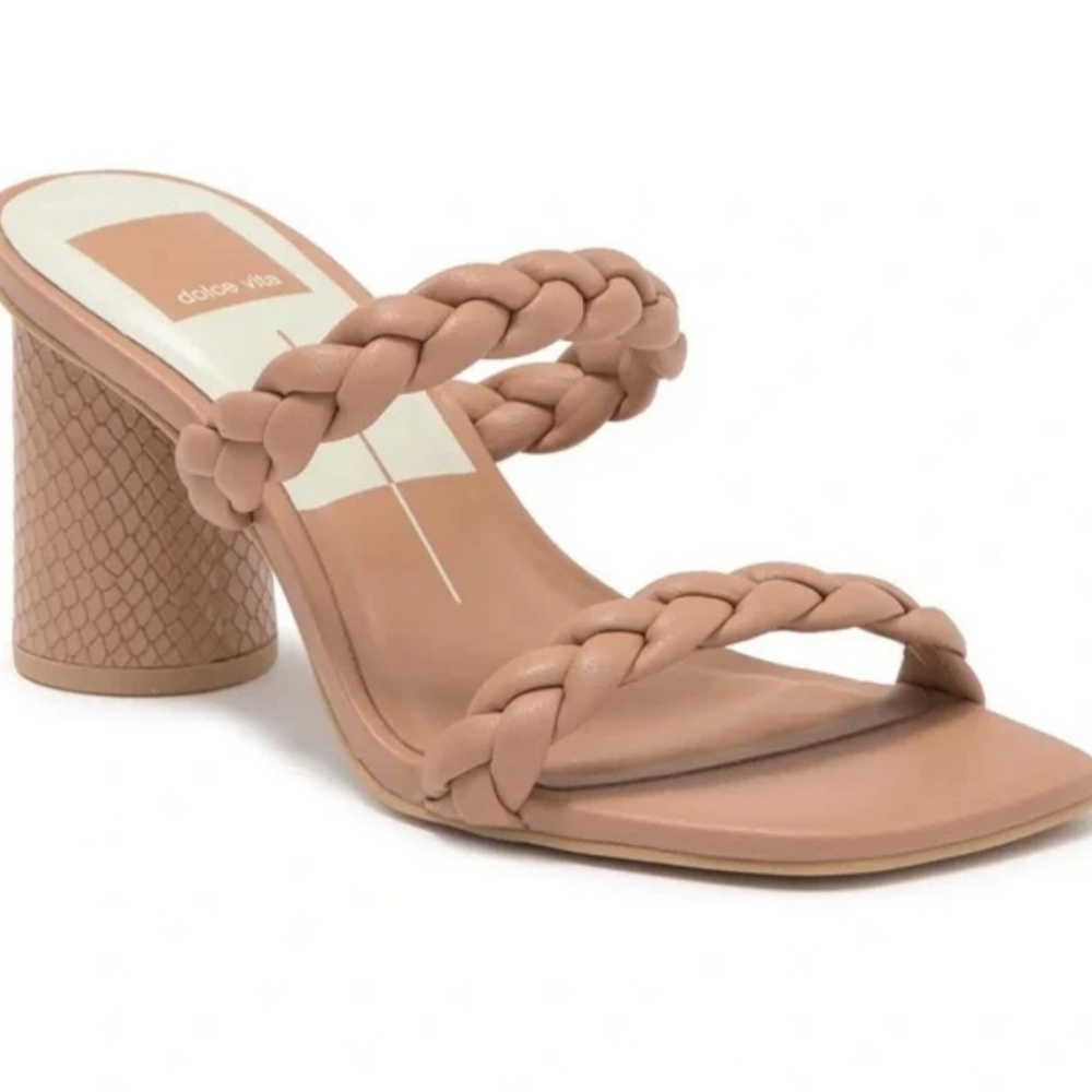 Dolce Vita Blush Braided Strap Block Heel Sandals